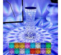 Yckeogln 16 Color Changing Crystal Table Lamp, USB Charging Acrylic Crystal Lamps, LED Night Light, Bedroom, Living Room, Office Decoration