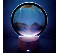 Yckeogln 3D Moving Sand Art Table Lamp,360° Rotating Hourglass Decoration Creative Art Sand Art Liquid MotionQuicksand Lights,Flowing Sand Painting Desk Lamp，Bedroom Table Lamp Decoration(Yellow)