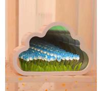 Yckeogln Cloud Tulip Mirror Light Handmade DIY20 Simulated Flower nightl Ight lamp Creative Living Room Bedside Table top Decorations Flower Bedroom Sleeping Christmas Birthday Girl (Blue)