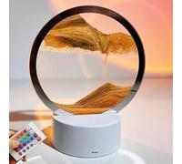 Yckeogln Touch & Remote Control 3D Moving Sand Art Desk Lamp, 360° Rotating Hourglass Decor Liquid Movement Quicksand Lamp, Flowing Sand Painting Table Lamp for Bedroom (Yellow)