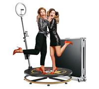 YCKJNB 360 Photo Booth Machine with Flight Case, Software Wireless Control, 360 Photobooth with Ring Light, Automatic Spin for 2-3 People to Stand on (26.8"/68cm-CD)