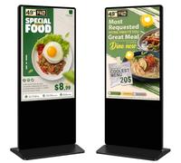 YCKJNB 49" Digital Signage Display Kiosk, FHD 1080P Freestanding LCD Advertising Screen with 4 Wheels, 450 Nits Commercial Digital Poster with WiFi/HDMI/USB, Android OS for Retail & Malls