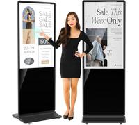 YCKJNB 49 inch Indoor Touchscreen Digital Kiosks Advertizing Screen IPS Full HD LCD Floor Standing Signage Interactive Display with WiFi HDMI/USB Input Auto AD Player,Android 9.0 OS Black