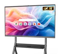 YCKJNB 86" Smart Board 4K UHD, Interactive Whiteboard with Built-in Camera & Mic, Android OS, 8GB+128GB, All-in-One Wireless Touchscreen Digital Whiteboard for Classroom Home Office Studio