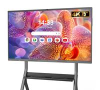 YCKJNB Smart Board, 75" Interactive Whiteboard, 4K UHD Touchscreen Display Electronic Whiteboard, 8+128 GB, Android 14, All-in-One for Classroom Office Home Business (Board & Wall Mount Only)