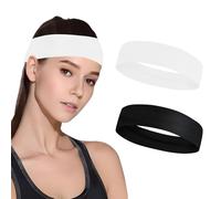 YCLFHOO 2 Pcs Women's Yoga Headbands, 6 CM Wide Cotton, Black and White