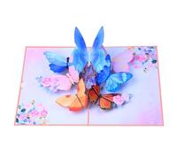 YCLFHOO Butterfly Flower Pop up Card,3D Greeting Card,Birthday Card,Valentine's Day Card,Thank You Card,Get Well Soon Card for Ladies/Daughter/Sister/Grandma