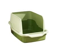 YCLiyaoEu202511 pet toilet Plastic Cat Litter Box with Scoop, Open Top with High Sided Walls, No Leakage, Easy to Clean litter box(Green)
