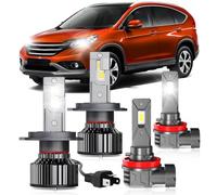 YCLL Compatible with Hon-da CR-V CRV 2007 2008 2009 2010 2011 2012 2013 2014 LED Combo Pack,6500K,500% Brightness,70W,4 Pack