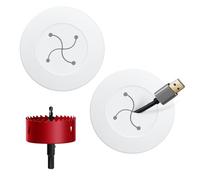 YCLYC Cord Hider for Wall Mount TV, in Wall Cable Management Kit for Large Capacity, Wall Cable Hider Behind The Wall, Cable Raceway White Includes Hole Saw Dril Attachment - 2 Pass Locking Brackets