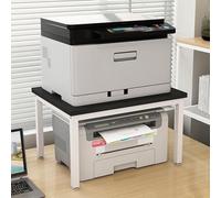 YCNLYSSR 2-Tier Printer Stand 60x55cm Space-Saving Desk nizer for Home Office Sturdy Shelf for Scanner Fax Machine Books Files (White & Black)