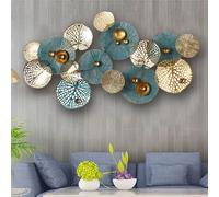 YCNLYSSR 3D Metal Wall Art Decor - Handmade Golden Ginkgo Leaf Sculpture, Luxury Wall Hanging for Bedroom or Hotel, 135x63cm