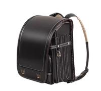 YCNLYSSR Backpack PU Leather Bag Automatic Satchel Reduce The Burden Japanese School Bag (Black 35 * 27 * 18cm)