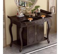 YCNLYSSR Bamboo Altar Table With Door Buddha Niche Altar Cabinet With Storage Buddhist Meditation Table Personal Shrine Prayer Tables Offering Cabinet(100x40x100cm/39.3x15.7x39.3in)