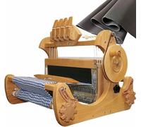 YCNLYSSR Desktop Weaving Machine, 4-harness DIY Hand-Knitting Hand Loom, Foldable Wooden Hand Weaving Machine, Support Twill and Double Braid, Ratchet Pawl and Stand for Plain, Jacquard