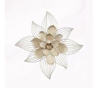 YCNLYSSR Metal Flower Wall Art Decor, 3D Floral Modern Gold Décor Rustic Metal Flower Wall Hanging for Living Room Bedroom Kitchen Office Café(E)