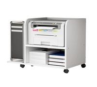 YCNLYSSR Mobile Printer Stand with Storage for Home Office Rolling Printer Desk with Wheels CPU Holder Computer Tower Cart Under-Desk nizer (White)