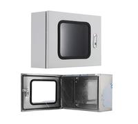 YCNLYSSR Outdoor Stainless Steel Electrical Box Enclosure, Wall-Mounted Metal Waterproof Electrical Box with Removable Mounting Plate Hinges Lock, Project Junction Boxes for Electronics(40x15x30cm)