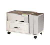 YCNLYSSR Rolling Printer Stand with Storage Drawer Mobile File Cabinet & CPU Holder for Desk Printer Cart for Home Office Lockable Wheels White Color.