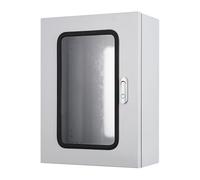 YCNLYSSR Steel Electrical Enclosure Box with Lock, Transparent Wall-Mounted Metal Electronic Equipment Enclosure Box, Waterproof Junction Project Box for Outdoor & Indoor Use(15.7x11.8x9.84)