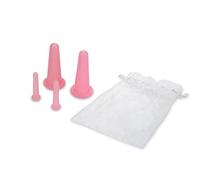Ycnpeatt 4PCS Pink Silicone Facial Cupping Set with Storage Pouch - 2 Large + 2 Small Anti-Cellulite Vacuum Massage Cups for Face, Neck, Eyes & Body Care