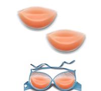 Ycnpeatt Chicken Fillet Bra Inserts Skin-Tone V-Shaped Silicone Bra Inserts (1-Pair) - 12.9x7x2.5cm Reusable Push-Up Enhancers for Swimsuits, Bras & Evening Wear, 175g Natural Contour Pads