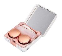 Ycnpeatt Marble Contact Lens Case - Travel Mini Companion Box With Portable Invisible Mirror (Marble Series Rose Gold)