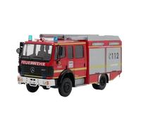 YCNXEB 1/43 Alloy Engineering Vehicle Model Kit ForMercedes 1224 Zigeler Mercedes-Benz German Fire Truck Classic Car's Set
