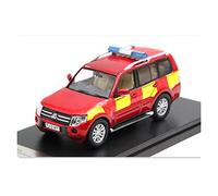 YCNXEB 1 43 For Mitsubishi Pajero Fire Rescue Police Car Simulation Alloy Car Model Adult Collection Gift Toy Car Classic Car's Set