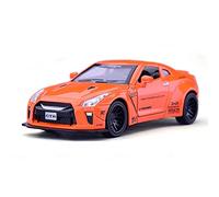 YCNXEB Decoration Home Diecast Car For GTR Pull Back Scale 1 32 Alloy Toy Simulation Suitable Collection Classic Cars Collectible(Orange)