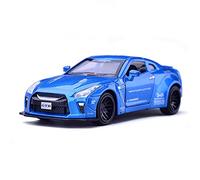 YCNXEB Decoration Home Diecast Car For GTR Pull Back Scale 1 32 Alloy Toy Simulation Suitable Collection Classic Cars Collectible(Blue)
