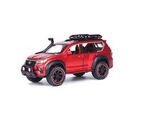 YCNXEB Model Car 1 24 For Toyota Prado Overbearing Modified Version Simulation Die-casting Alloy Car Toy Model Decoration Classic Cars Collectible(Red)