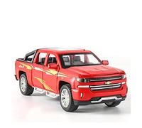 YCNXEB Model Car For Chevrolet Silverado Truck 1 32 Alloy Diecast High Simulation Metal Model Vehicles Collectibles Gift Classic Cars Collectible(Red)