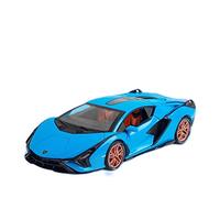 YCNXEB Model Car For Lamborghini Bison Sian FKP 37 1 24 Alloy Die Cast Sound Light Pull Back Collection Supercar Classic Cars Collectible(Blue)