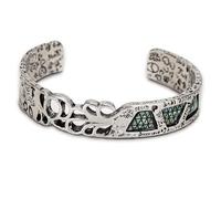 Ycoiner Women Silver Cuff Bracelets Open Adjustable Colorful Shell Geometry Graffiti A sense of niche design, fashionable and high-end Totem Jewelry Bangle Gift