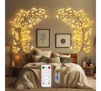 YCoisini Enchanted Willow Vine Lights for Home Decor with 160LEDs, 8.2FT Wall Decoration Light with 8 Remote Control Modes (Black)(1PCS)