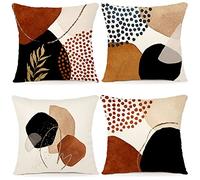 YCOLL Cushion Covers 45x45 Set of 4 Linen Sofa Cushion Modern Abstract Flowers Watercolor Painting Throw Pillow for Sofa Bedroom Couch Outdoor Covers 45x45 A091