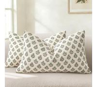 YCOLL Vintage Floral Cushion Covers 30x50 Set of 2 Spring Cushion Covers Decorative Modern Farmhouse Decor Cushion Cover Sofa Cushions for Sofa Chair Bed Living Room Home Decor Sage Green