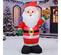 Ycolnaefllr 4FT Christmas Inflatable Decorations - Santa Claus Holding 'Merry XMAS' Sign with Built-in LED Lights, Outdoor Yard Party Decor for Garden, Lawn, Holiday Festive Decoration