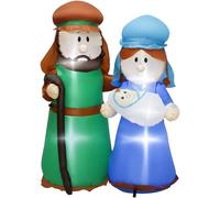 Ycolnaefllr 4ft Christmas Inflatable Nativity Scene - Holy Family Blow-Up Decor with LED Lights for Garden, Yard & Indoor Festive Decoration (Weather-Resistant, Easy Setup)