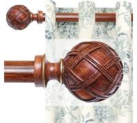 Ycolnaefllr Rosewood Curtain Rod, Double Heavy Duty 91-305cm