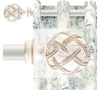 Ycolnaefllr Weathered White Curtain Rod, Double Heavy Duty 91-305cm