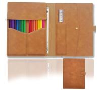 YCOSAN Leather Pencil Case, A5 Notebook Cover Suitable Gifts for Writers and Artists (Brown)