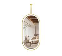 YCOVSFP Bathroom Ceiling-Mounted Double-Sided Mirror With LED Lights | 3-Color Adjustable, 360° Rotatable Floating Makeup | Ideal For Hotel Entrances, Bedrooms, And Bathrooms(Gold,60x120cm)