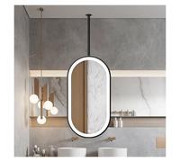 YCOVSFP Ceiling-Suspended LED Bathroom Mirror With Illumination | Wall-Mounted Makeup With Adjustable Lighting | Suitable For Entryways And Cloakrooms(Black,40x90cm)