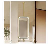 YCOVSFP Ceiling Wall Mounted Mirrors LED Light Bathroom Mirrors, Bathroom Suspended Large Decorative Mirror Rectangular Ceiling Hanging Mirror(Gold,60x120cm)