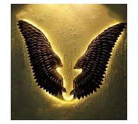 YCOVSFP LED Angel Wing Metal Wall Decor, Illuminated Wings Sculpture For Living Rooms And Bedrooms, Set Of Two(Black,130X50cm)