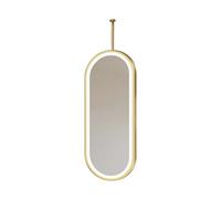 YCOVSFP LED Double-Sided Bathroom Mirror - Oval Wall-Mounted Swivel, Ideal For Hotel And Apartment Decor (Customizable Mounting Arm; 3 Dimmable Color Temperatures)(Gold,60x120cm)
