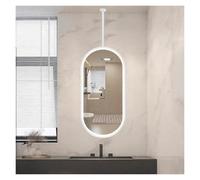 YCOVSFP LED Double-Sided Bathroom Mirror With Lighting | Rotatable Wall-Mounted Makeup | 3-Color Dimmable (Hanging Rod Customizable)(White,60x90cm)