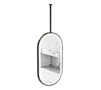 YCOVSFP LED Double-Sided Bathroom Mirror With Lighting | Rotatable Wall-Mounted Makeup | 3-Color Dimmable (Hanging Rod Customizable)(Black,60x100cm)